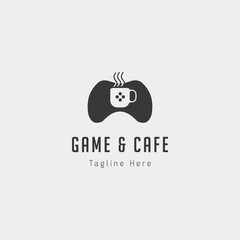 Sticker - game cafe logo design concept vector illustration icon element