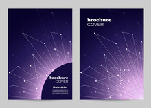 Brochure Template Layout Design. Abstract Geometric Background With Connected Lines And Dots