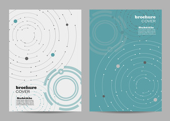 Brochure template layout design. Geometric pattern with connected lines and dots