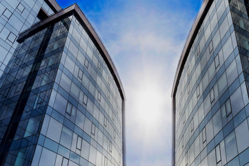 Urban buildings and blue sky