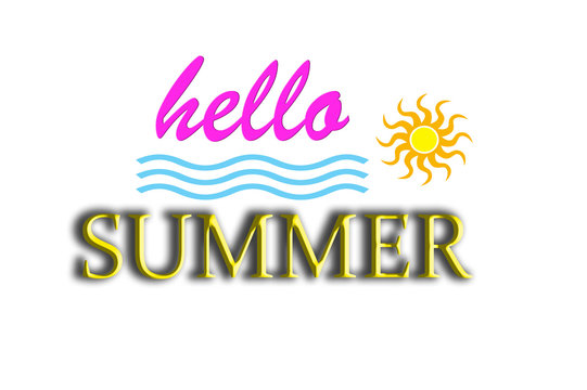 Hello summer  typography - Illustration