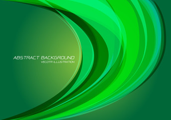 Poster - Abstract green light curve energy dynamic design modern luxury futuristic technology background vector illustration.