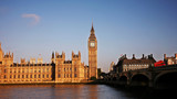 Fototapeta Big Ben - Palace of Westminster and Westminster Bridge over blue sky
