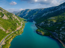 Aerial View Of The Valley Of River Neretva In Bosnia And Herzeovina