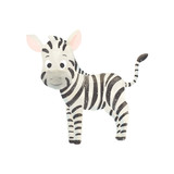 Fototapeta Zebra - Little cute cartoon zebra