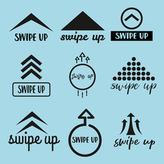 Leinwandbilder - Set of black swipe up icons.Beautiful calligraphy text,special design.