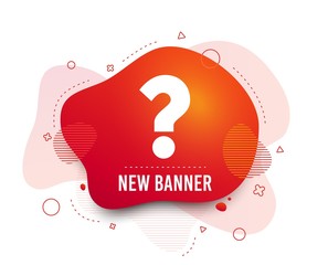 Poster - Fluid badge. Question mark sign icon. Help symbol. FAQ sign. Abstract shape. Gradient question icon. Flyer liquid banner. Vector