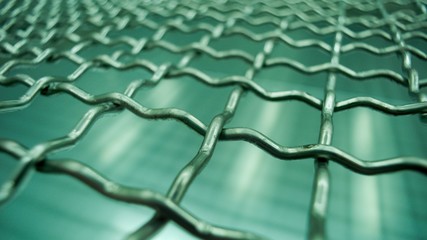 Stainless steel mesh background, square wireframe stainless material.