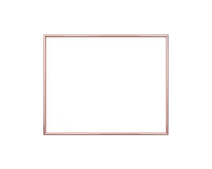 Rose gold frame mockup on a white background. 4x5 Horizontal, Landscape 3d Rendering