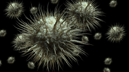 Wall Mural - Close up image of abstract virus cells