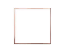 Rose Gold Frame Mockup On A White Background. 1x1 Square 3D Rendering