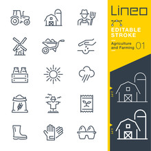 Lineo Editable Stroke - Agriculture And Farming Line Icons