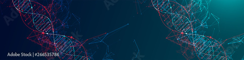 Fotomural Science template, wallpaper or banner with a DNA molecules