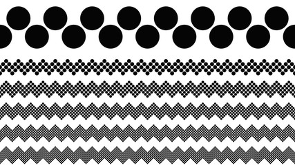 Poster - Repeating dot pattern page divider line set - abstract vector graphic elements