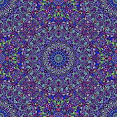 Poster - Seamless kaleidoscope mandala pattern art - bohemian oriental elegant abstract floral vector background