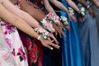 Prom young teenager boys and girls hands
