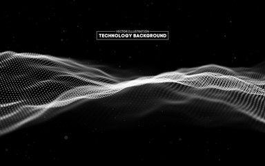 Poster - Abstract technology background. Background 3d grid.Cyber technology Ai tech wire network futuristic wireframe. Artificial intelligence . Cyber security background Vector illustration