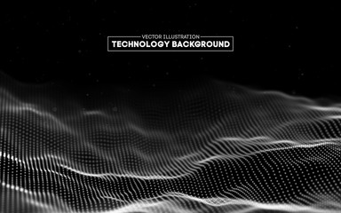 Poster - Abstract technology background. Background 3d grid.Cyber technology Ai tech wire network futuristic wireframe. Artificial intelligence . Cyber security background Vector illustration
