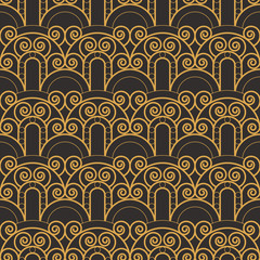 Wall Mural - Abstract art deco seamless background luxury