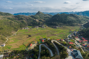 View over northern vietnamese countryside