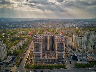 Wall Mural - Aerial drone view of kishinev city