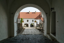 Entrance Gate To The Inner Yard Of Palanok Castle In Mukachevo, Ukraine