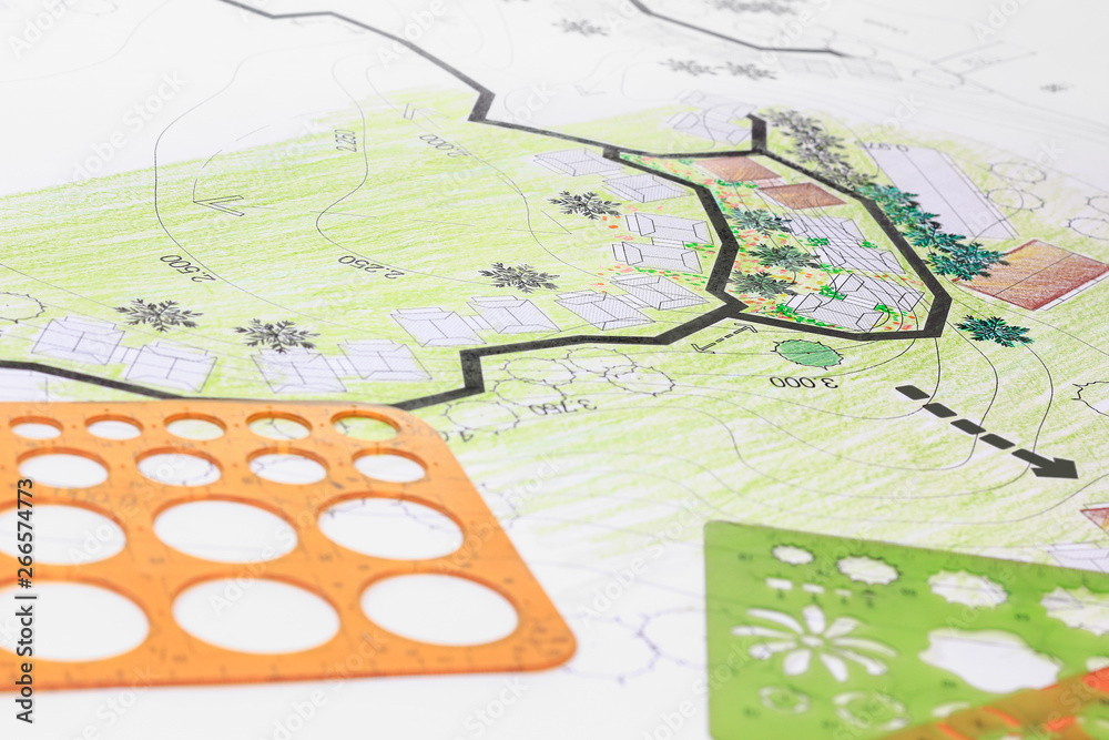 Landscape architecture design garden plan for housing development Stock ...