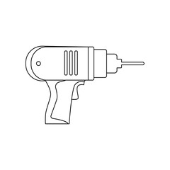 Poster - color hand drill icon. Element of construction tools for mobile concept and web apps icon. Outline, thin line icon for website design and development, app development