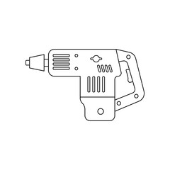 Poster - color Hand Cordless Hammer Rock Drill icon. Element of construction tools for mobile concept and web apps icon. Outline, thin line icon for website design and development, app