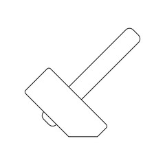 Poster - color a hammer icon. Element of construction tools for mobile concept and web apps icon. Outline, thin line icon for website design and development, app development