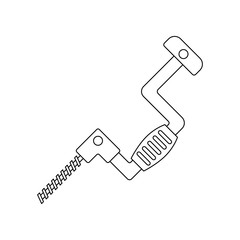 Poster - color manual mechanical drill icon. Element of construction tools for mobile concept and web apps icon. Outline, thin line icon for website design and development, app development