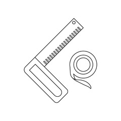 Poster - color angle ruler icon. Element of construction tools for mobile concept and web apps icon. Outline, thin line icon for website design and development, app development