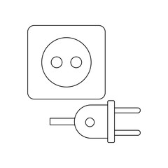 Poster - color electric plug and socket icon. Element of construction tools for mobile concept and web apps icon. Outline, thin line icon for website design and development, app development