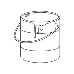 Poster - color paint bucket icon. element of construction tools for mobile concept and web apps icon. outline
