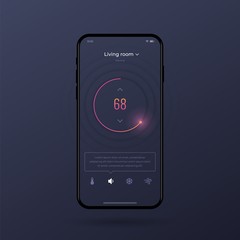 Poster - Dashboard UI and UX Kit. Control center design. Temperature control in the room. EPS 10.