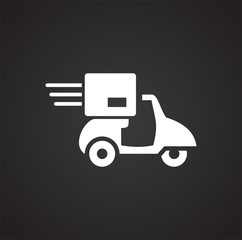 Poster - Delivery related icon on background for graphic and web design. Simple vector sign. Internet concept symbol for website button or mobile app.