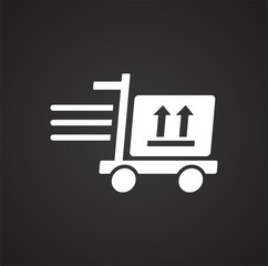 Poster - Delivery related icon on background for graphic and web design. Simple vector sign. Internet concept symbol for website button or mobile app.