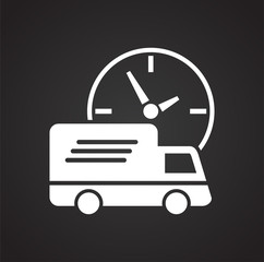 Poster - Delivery related icon on background for graphic and web design. Simple vector sign. Internet concept symbol for website button or mobile app.