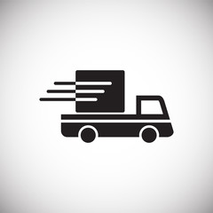 Poster - Delivery related icon on background for graphic and web design. Simple vector sign. Internet concept symbol for website button or mobile app.