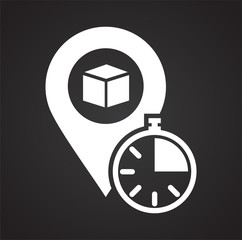 Poster - Delivery related icon on background for graphic and web design. Simple vector sign. Internet concept symbol for website button or mobile app.