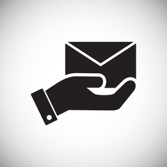Poster - Delivery related icon on background for graphic and web design. Simple vector sign. Internet concept symbol for website button or mobile app.