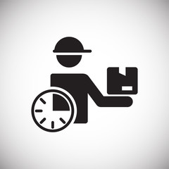 Poster - Delivery related icon on background for graphic and web design. Simple vector sign. Internet concept symbol for website button or mobile app.