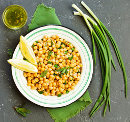 Wall Mural - Chickpea and mint salad.