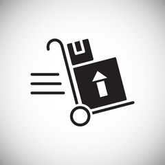 Poster - Delivery related icon on background for graphic and web design. Simple vector sign. Internet concept symbol for website button or mobile app.