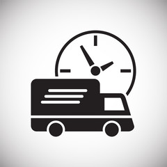 Poster - Delivery related icon on background for graphic and web design. Simple vector sign. Internet concept symbol for website button or mobile app.
