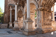Hadrian's Gate In Old Town Kaleici In Antalya, Turkey