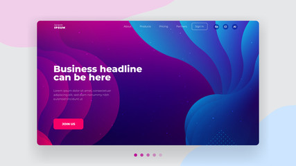 Wall Mural - liquid color background design for landing page site. fluid gradient shapes composition. futuristic 