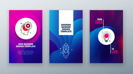 Wall Mural - vertical banner design for social networks. colorful halftone gradients.background modern template d