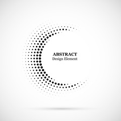 Poster - Halftone dotted background circularly distributed. Halftone effect vector pattern. Circle dots isolated on the white background.