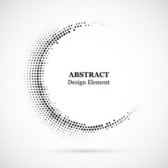 Wall Mural - halftone dotted background circularly distributed. halftone effect vector pattern. circle dots isola